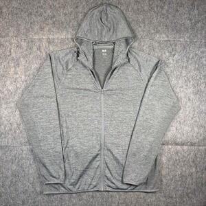 UNIQLO Dry Ex Hoodie Sweatshirt Women's XL Gray Full Zip Athleisure Stretch